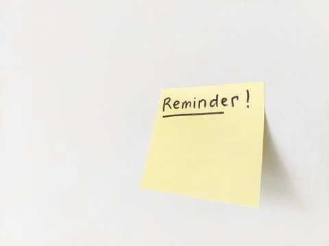 Reminder Message on Sticky Note with Copy Space Stock Photos