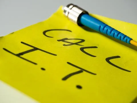 Reminder note to call network technician Stock Photos