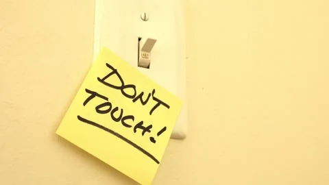 Reminder Note To Dont Touch This Switch Stock Footage 337679280