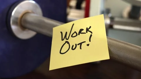 Reminder Note To Remember To Work Out Stock Footage 337143437