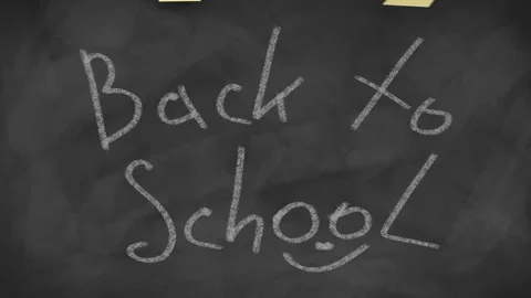Reminder notes on the chalkboard in the school class and back to school concept Stock Footage 158979815