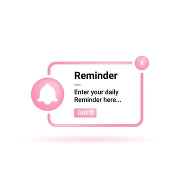 Reminder Notification Design Symbol For Digital Media Stock Illustration