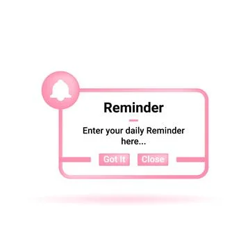 Reminder Notification Design Symbol For Digital Media Stock Illustration