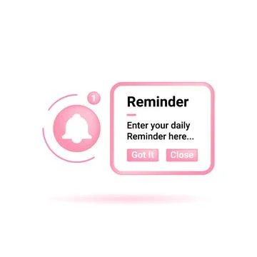 Reminder Notification Design Symbol For Digital Media Stock Illustration