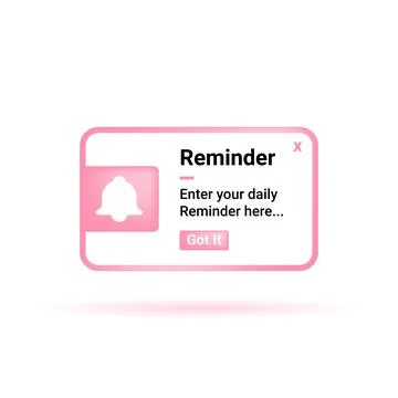 Reminder Notification Design Symbol For Digital Media Stock Illustration