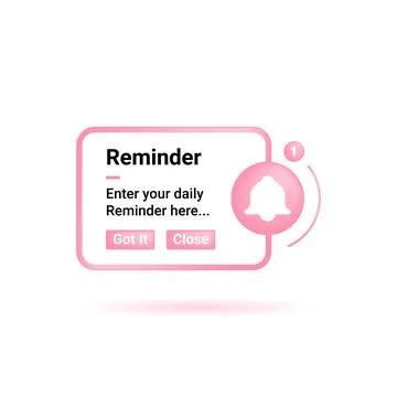 Reminder Notification Design Symbol For Digital Media Stock Illustration