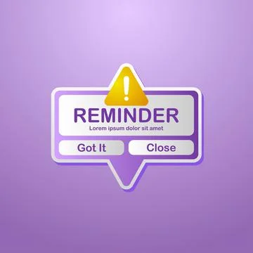 Reminder Notification Design Symbol For Digital Media Stock Illustration