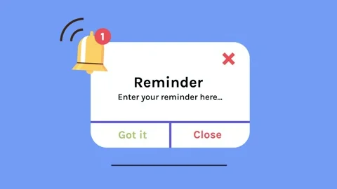 Reminder, notification page with floating elements and business planning, events Video stock 281966252