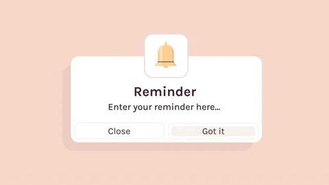 Reminder, notification page with floating elements and business planning, events Video stock 281966285