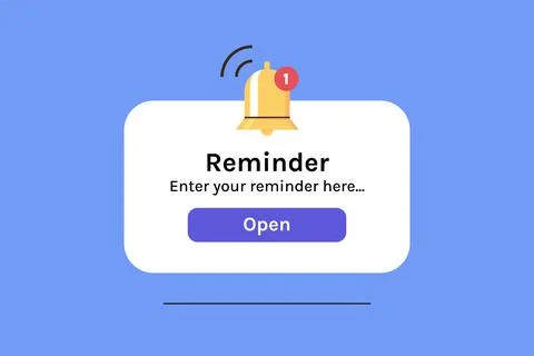 Reminder, notification page with floating elements futuristic concept. Illustration