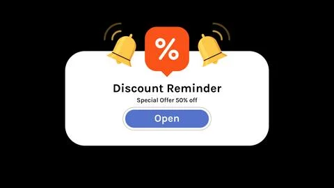 Reminder, notification page with floating elements. Illustration