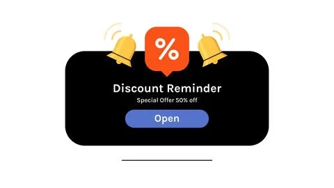 Reminder, notification page with floating elements. Stock Illustration