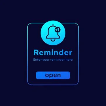 Reminder page design on dark, vector Stock Illustration