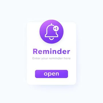 Reminder page, vector ui design Stock Illustration