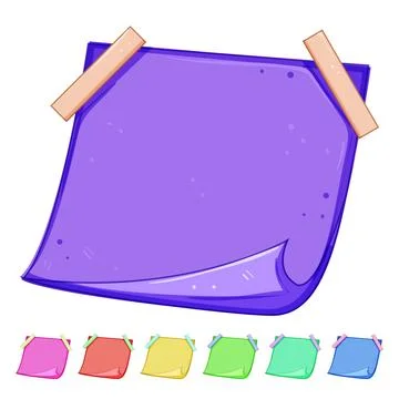Reminder pinned paper notes cartoon vector graphic Stock Illustration