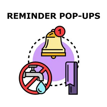 Reminder pop ups concept with notification alert Stock Illustration
