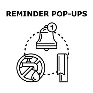 Reminder pop ups concept with notification alert Stock Illustration