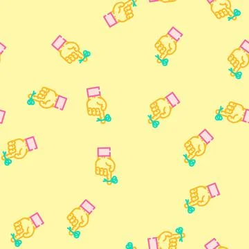Reminder ribbon list vector seamless pattern 스톡 일러스트