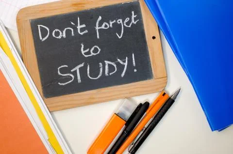 Reminder saying dont forget to study Stock Photos