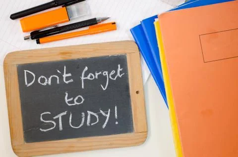 Reminder saying dont forget to study Stock Photos