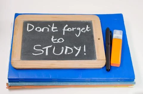 Reminder saying dont forget to study Stock Photos