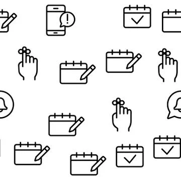Reminder Seamless Pattern Vector 스톡 일러스트