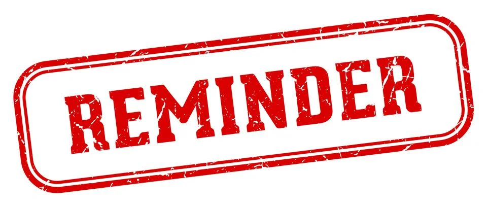 Reminder stamp. reminder rectangular stamp on white background Stock Illustration