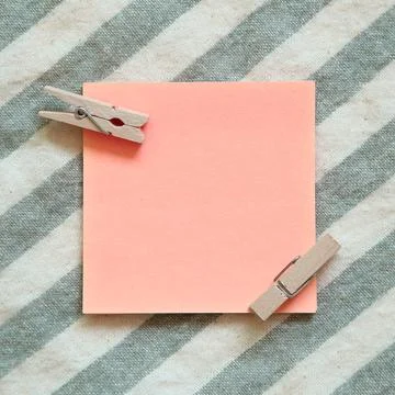 Reminder sticky notes on stripe pattern background Stock Photos