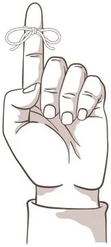 Reminder string on finger Stock Illustration
