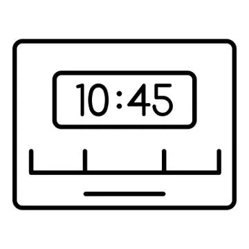 Reminder timer clock icon, outline style Stock Illustration