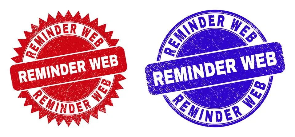 REMINDER WEB Rounded and Rosette Watermarks with Corroded Texture 스톡 일러스트