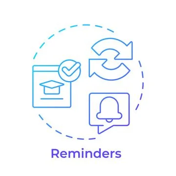 Reminders blue gradient concept icon Stock Illustration