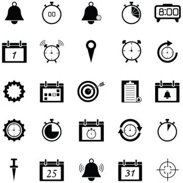 Reminders icon set Stock Illustration