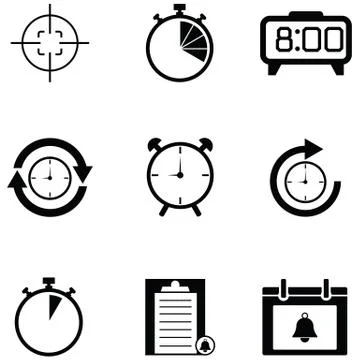 Reminders icon set Stock Illustration
