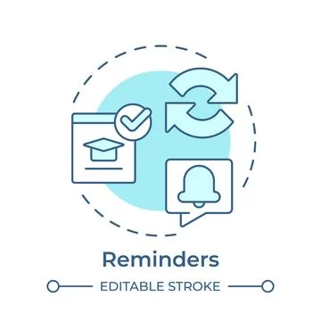 Reminders soft blue concept icon Stock Illustration