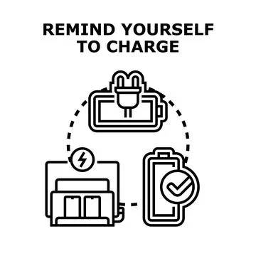 Reminding self about charging electronic devices Stock Illustration