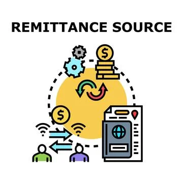 Remittance source money transfer concept illustration Stock Illustration