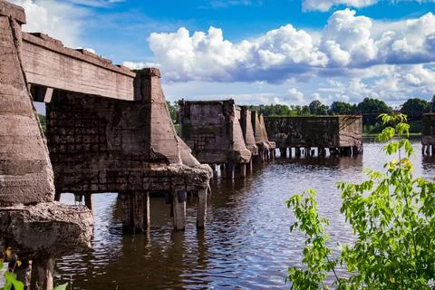 Remnants of a Bridge Stock Photos