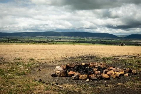 Remnants of a Campfire Stock Photos