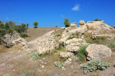 Remnants of the Crusader structures Stock Photos
