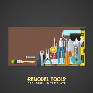 Remodel tools backdrops banner templates. Stock Illustration