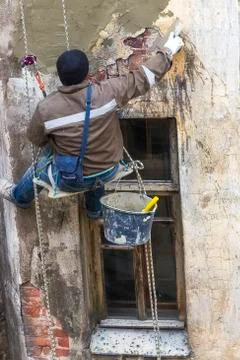Remodeling the facade building Stock Photos