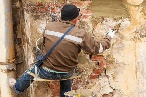 Remodeling the facade building Stock Photos