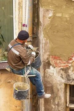 Remodeling the facade building Stock Photos