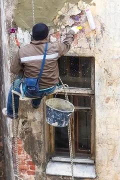 Remodeling the facade building Stock Photos