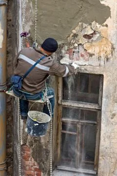 Remodeling the facade building Stock Photos