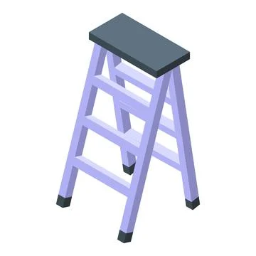 Remodeling ladder icon isometric vector. Wall repair Stock Illustration
