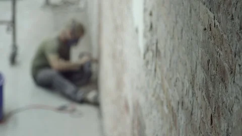 Remodelling a wall Stock Footage 81093530