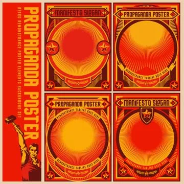 Remonstrance Propaganda Posters Elements Stock Illustration