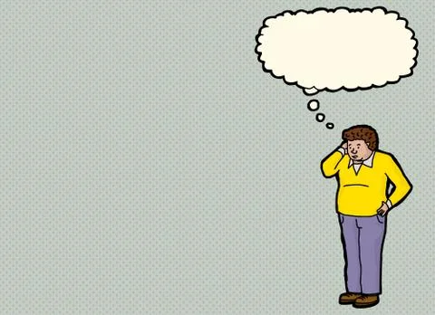 Remorseful Man Scratching Head Stock Illustration